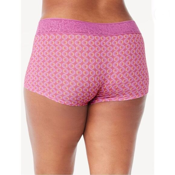 Modal and Lace Hi Cut & Boyshort Panties Underwear Brief 2, 3-Packs Size M - Picture 10 of 11